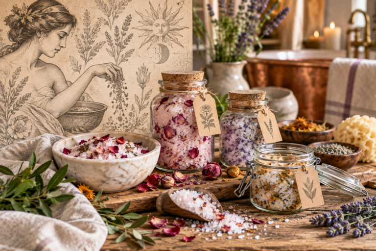 Badesalz selbst herstellen – einfache Rezepte mit Kräutern, Blüten und ätherischen Ölen