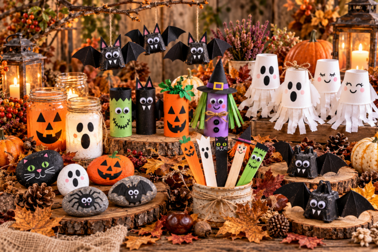 Halloween basteln mit Kindern – 6 einfache Ideen aus Alltagsmaterialien